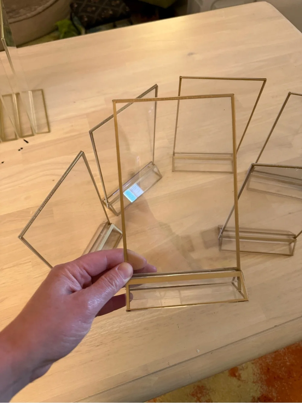 Gold Picture Frame Table Number Holders - Sign Holders 4x6 inches